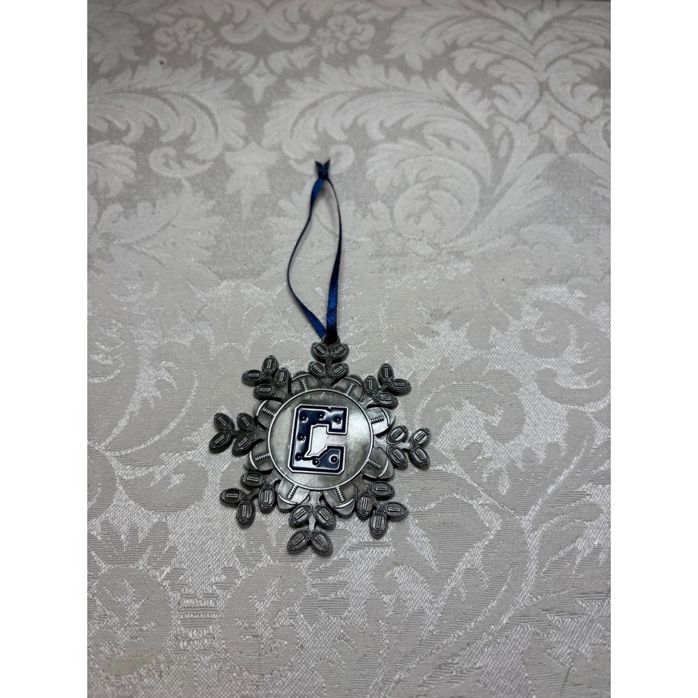 Indianapolis Colts 2021 NFL Football Snowflake Christmas Ornament Pewter Tone